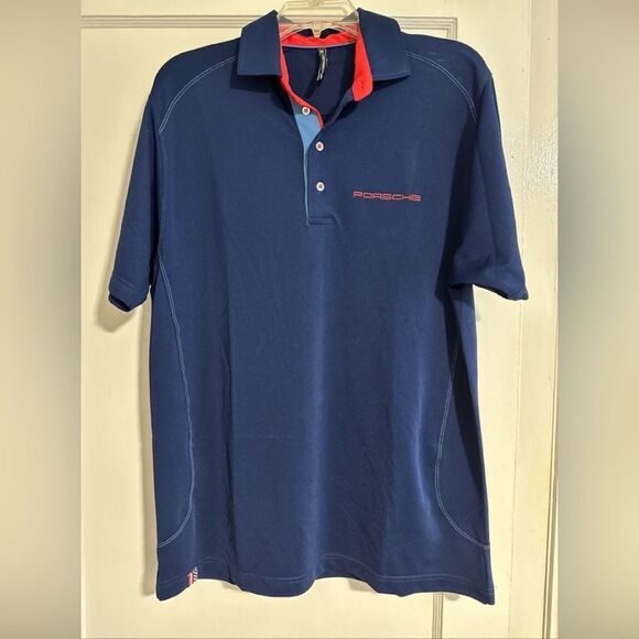 PORSCHE Polo Shirt w medium Rennsport Reunion VI racing performance Finn Ryan - Picture 1 of 12